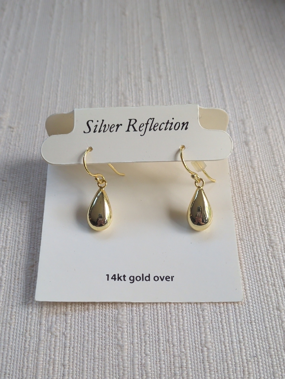 14kt Gold Covered Teardrop Dangle Earrings